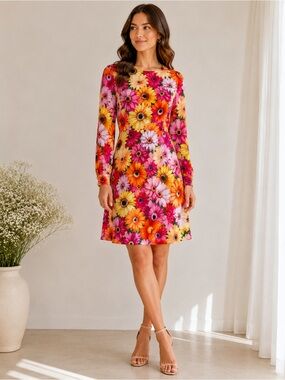 NWT Dolce & Gabbana Multicolor Floral Silk Dress Size 40/4 US